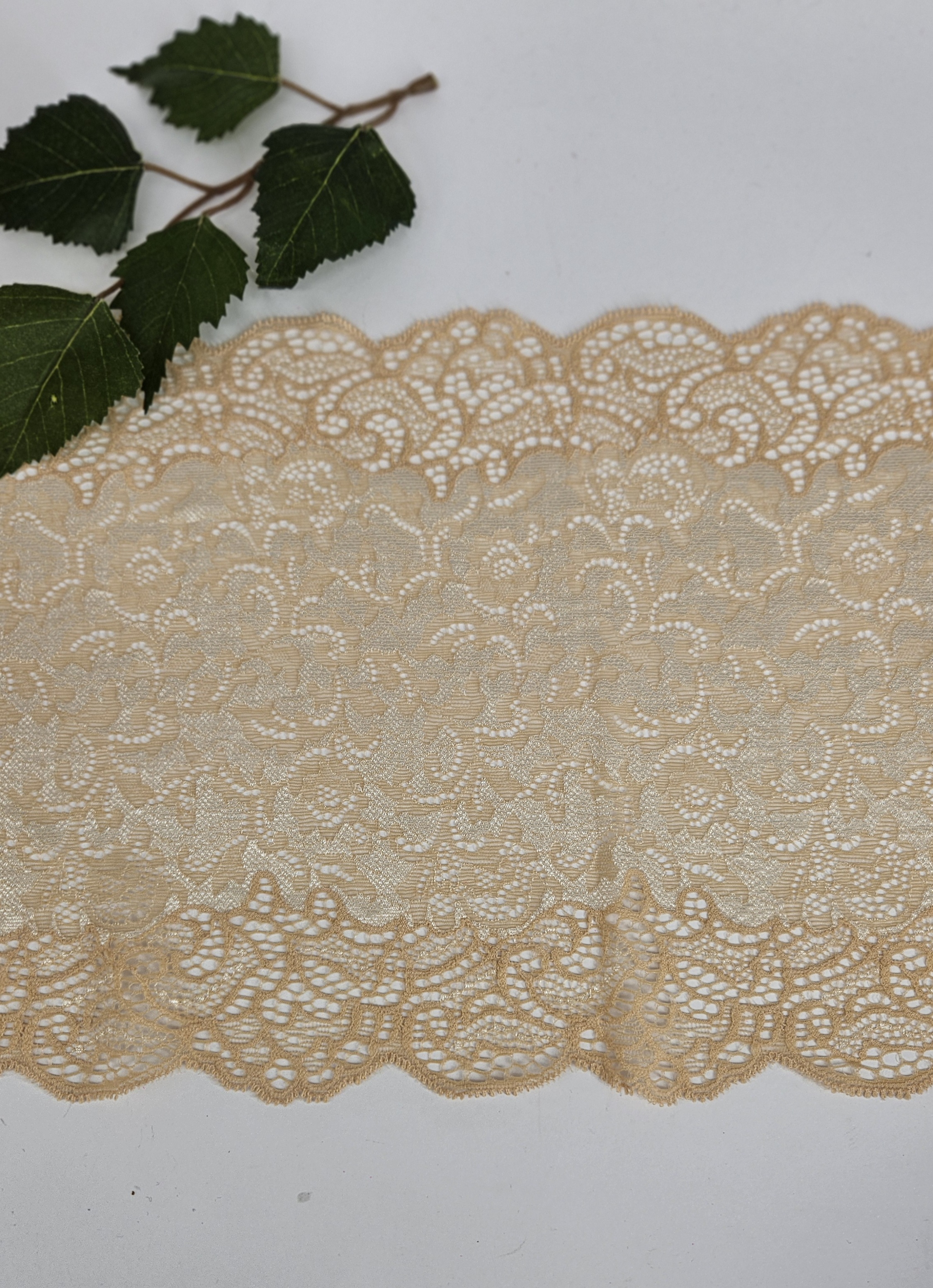  Beige stretch spets - 23 cm - 3