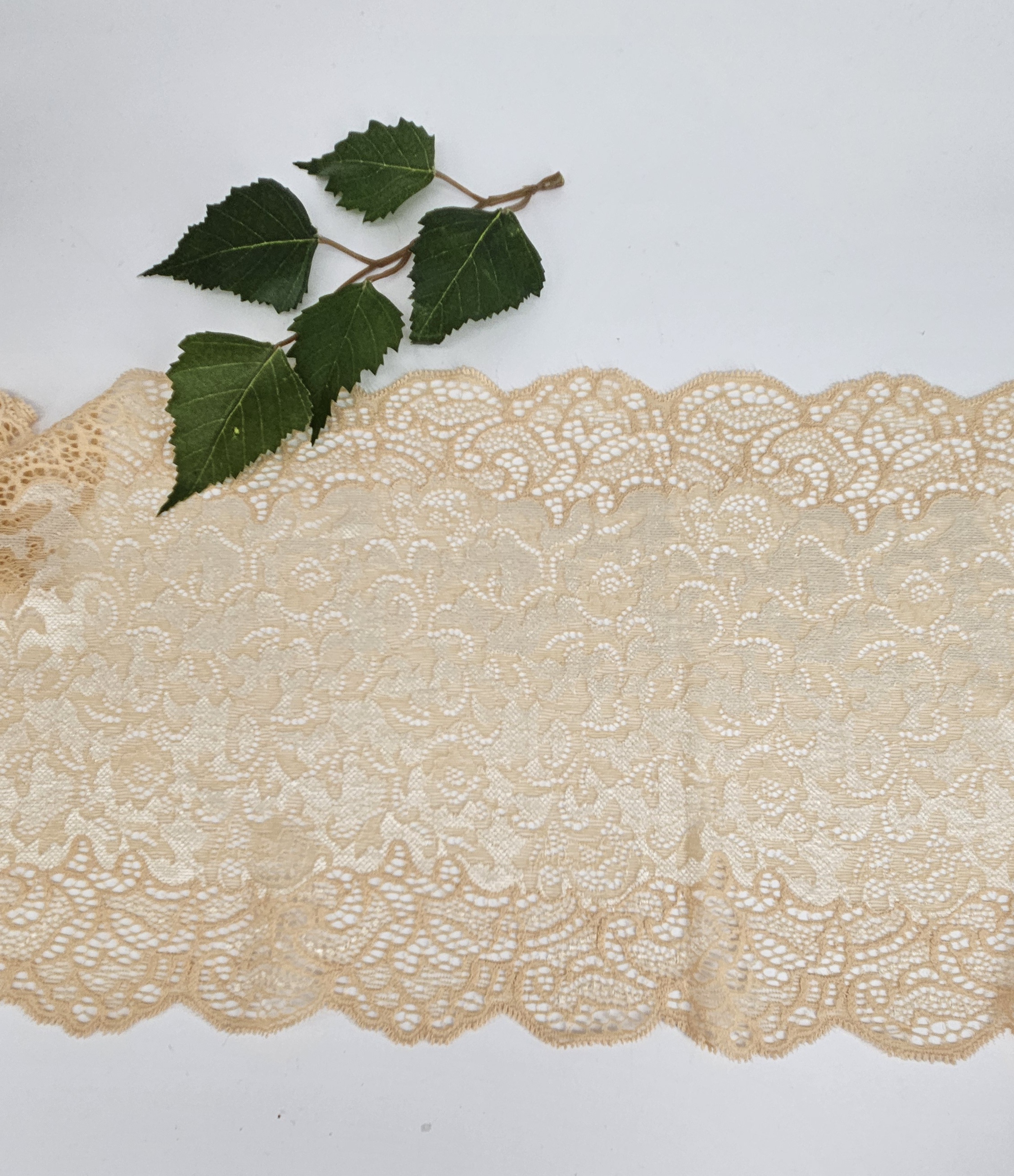  Beige stretch spets - 23 cm - 4