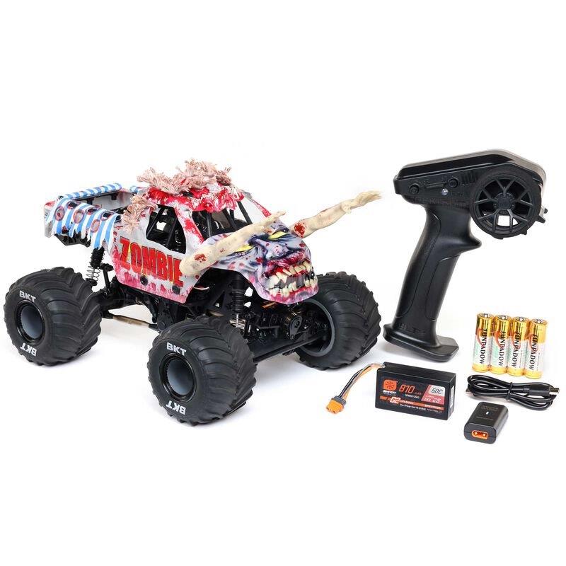 LOSI 1/18 Mini LMTZombie 2S 4X4 RTR Brushed MT (Battery & Charger Included), Red - 29