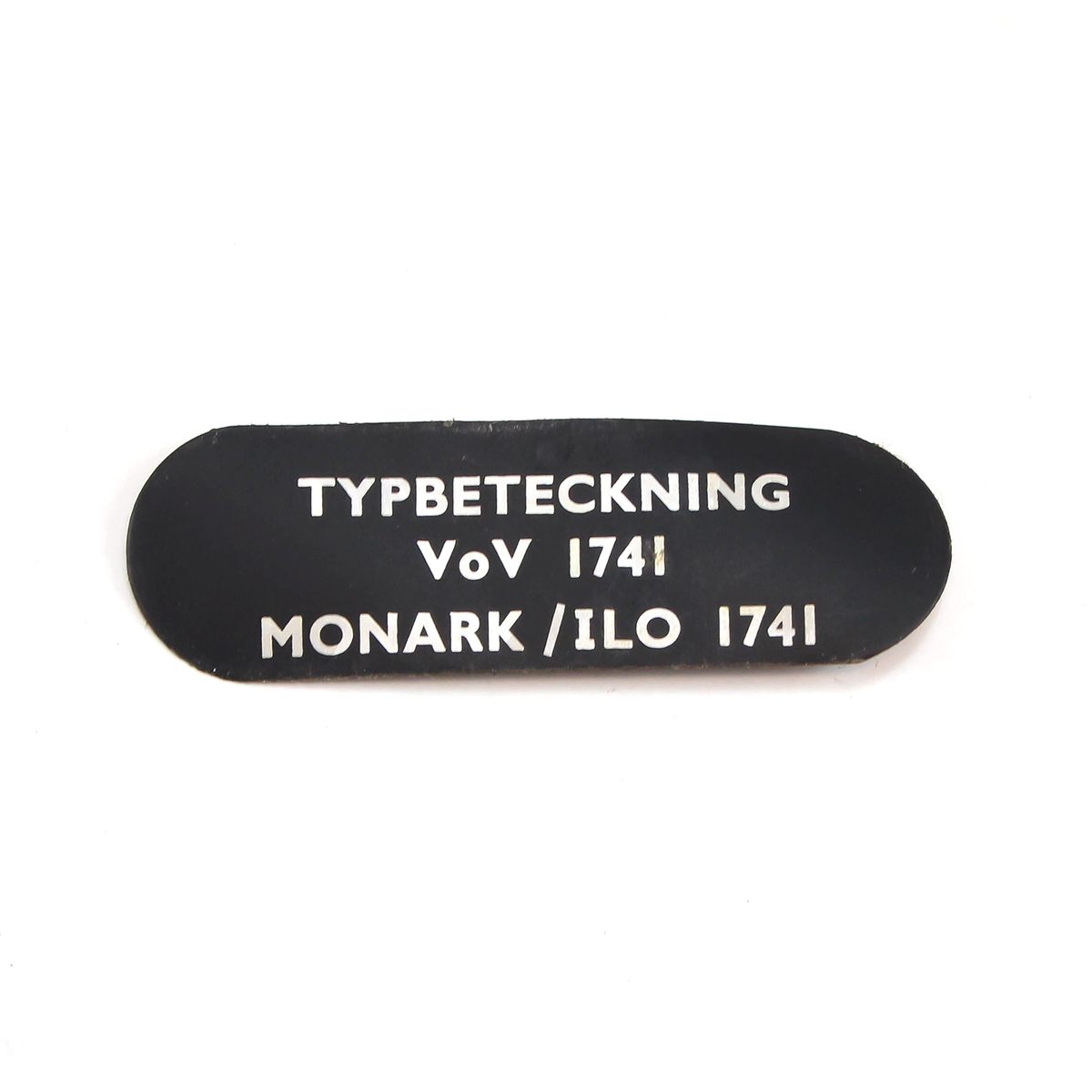 Typskylt VoV 1741 Monark NOS