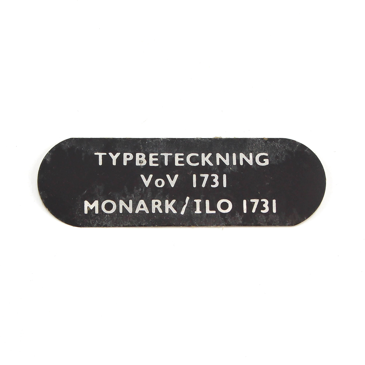 Typskylt VoV 1731 Monark NOS