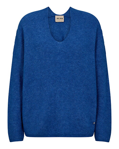 Jumper Thora v-ringad kornblå melerad - 2