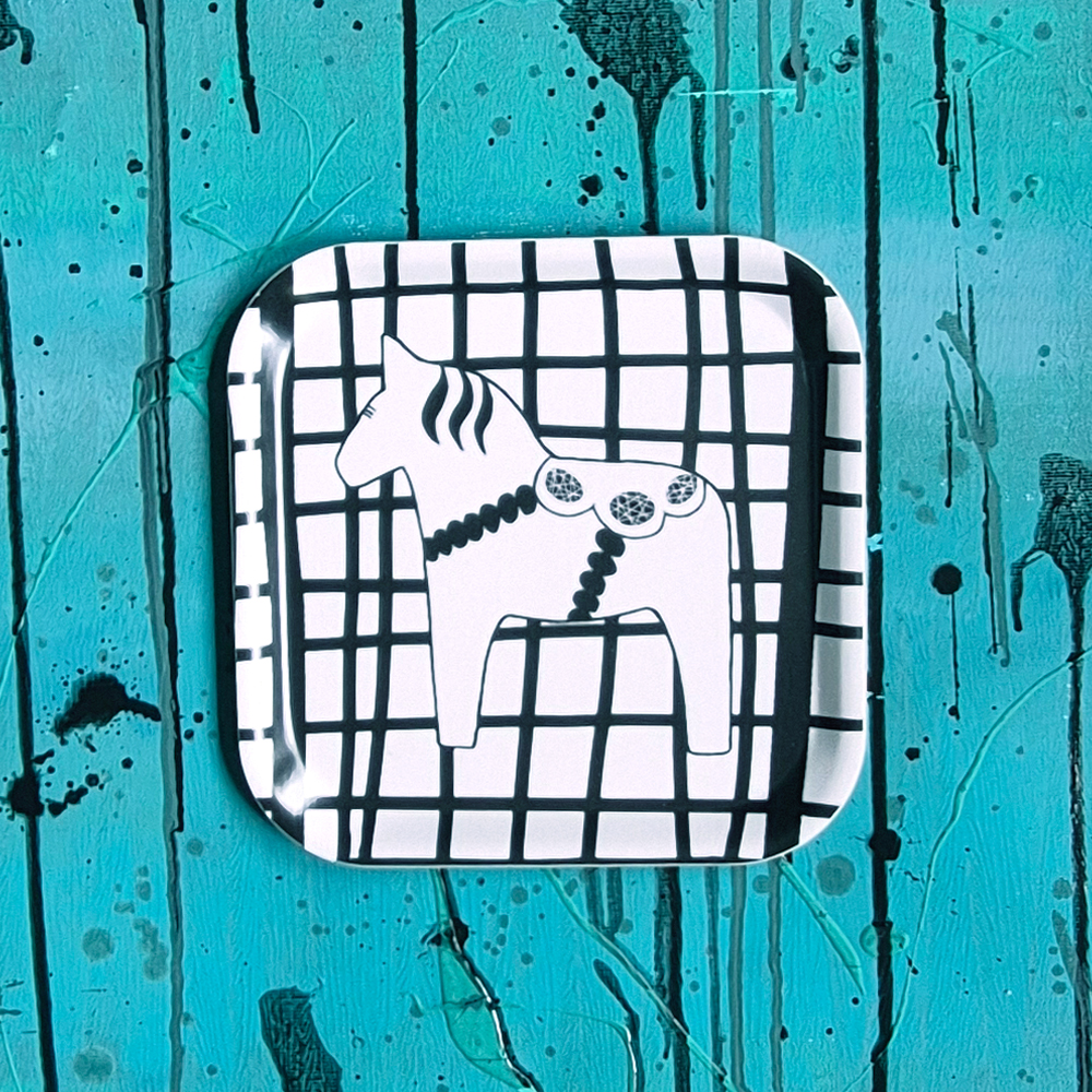 tray/cookie plate SWEDISH HORSEPOWER black 20x20 cm