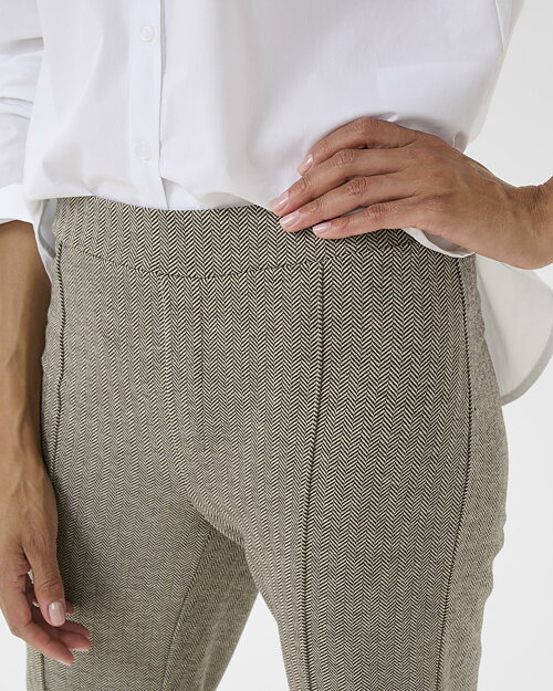 Byxa Ponta fiskbensmönstrad brun/beige - 3