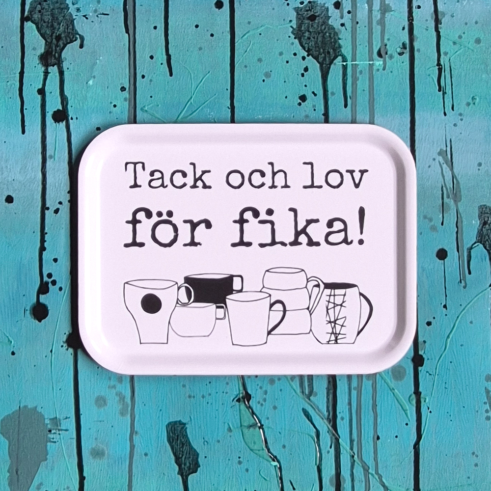 bricka TACK OCH LOV 20x27 cm