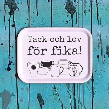 bricka TACK OCH LOV 20x27 cm