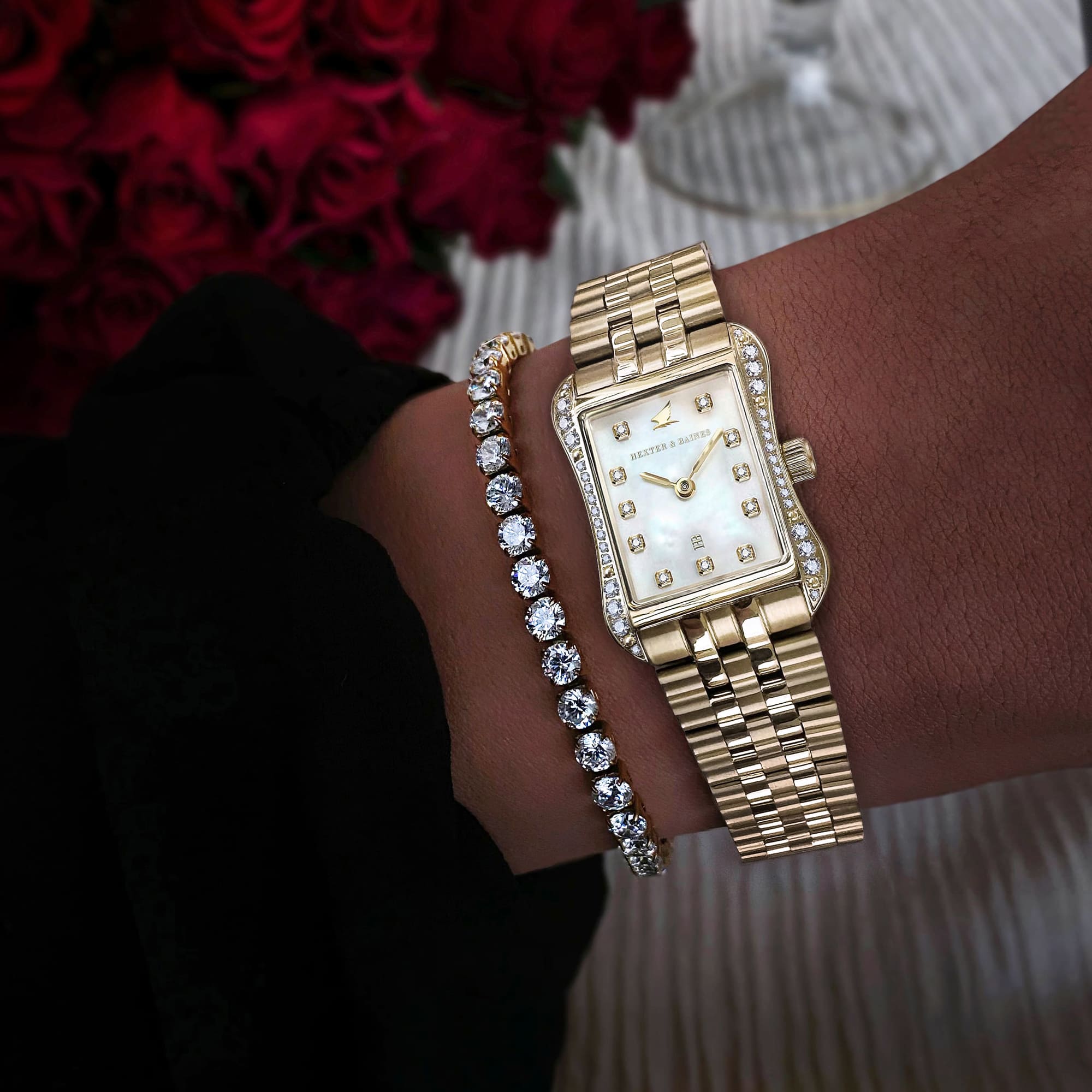 H&B Cronvas Diamond, Pavé, Gold & Pearl - 3