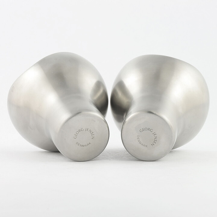 Helle Damkjær (Bloom 2001) Two Modern Steel Candleholders 8 cm <with Box>