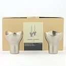 Helle Damkjær (Bloom 2001) Two Modern Steel Candleholders 8 cm <with Box>