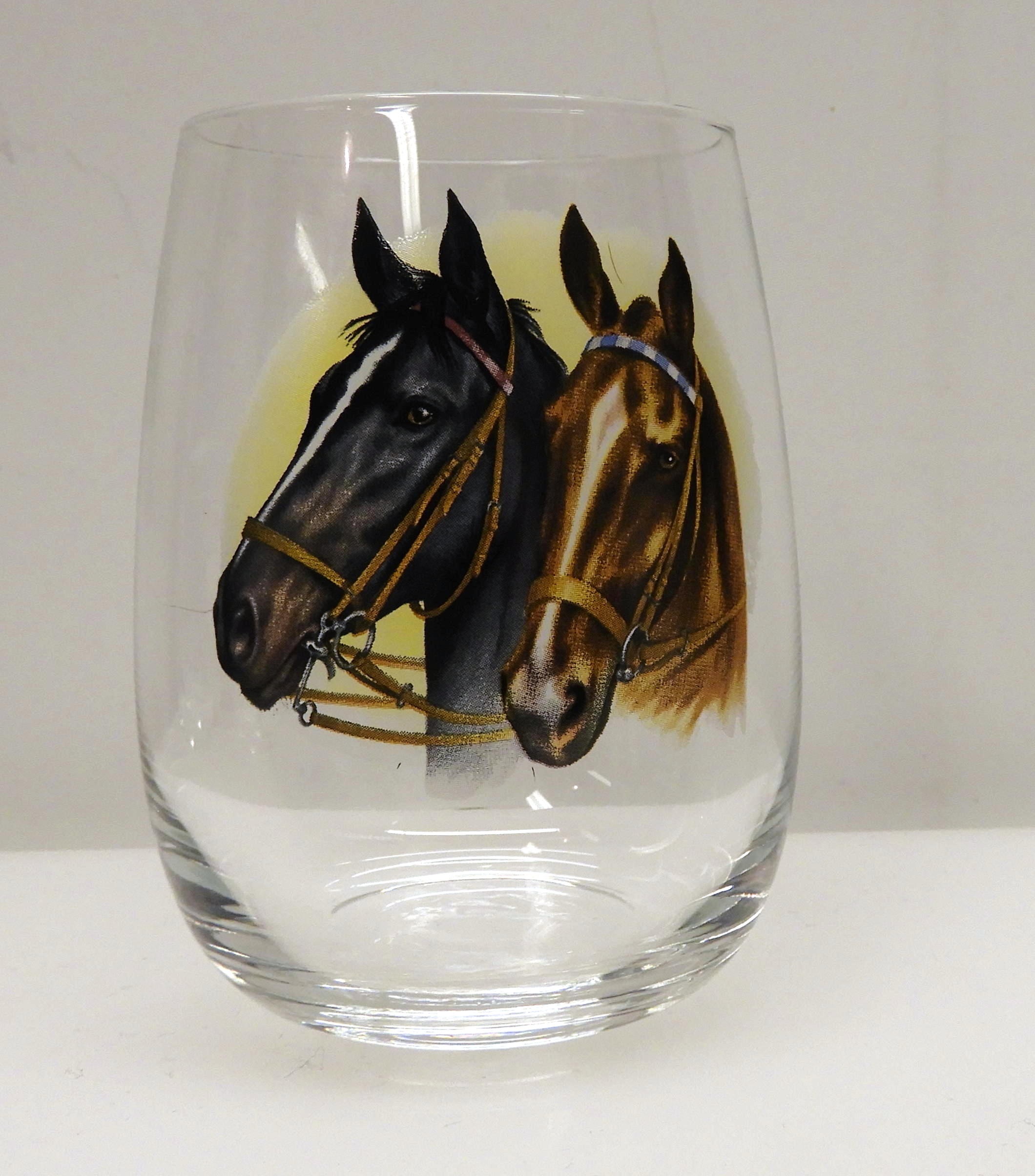4 st. glas med hästar 37 cl - 2