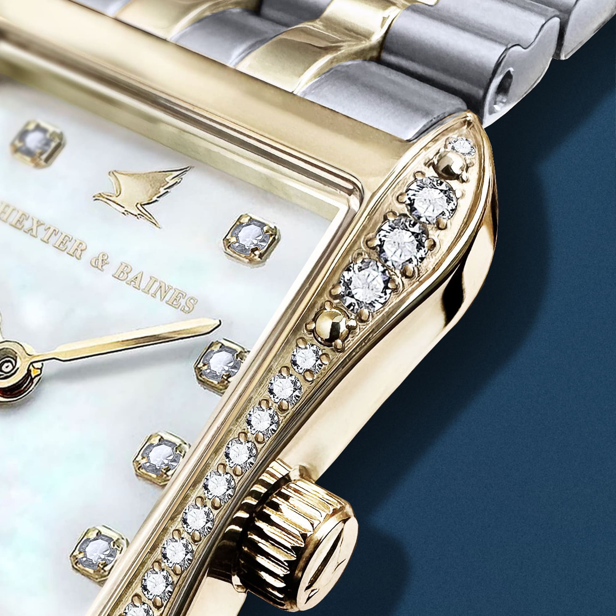 H&B Cronvas Diamond, Pavé, Gold & Silver, Pearl - 7