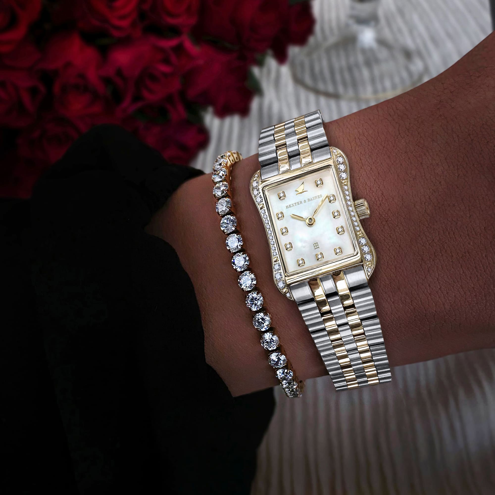 H&B Cronvas Diamond, Pavé, Gold & Silver, Pearl - 3