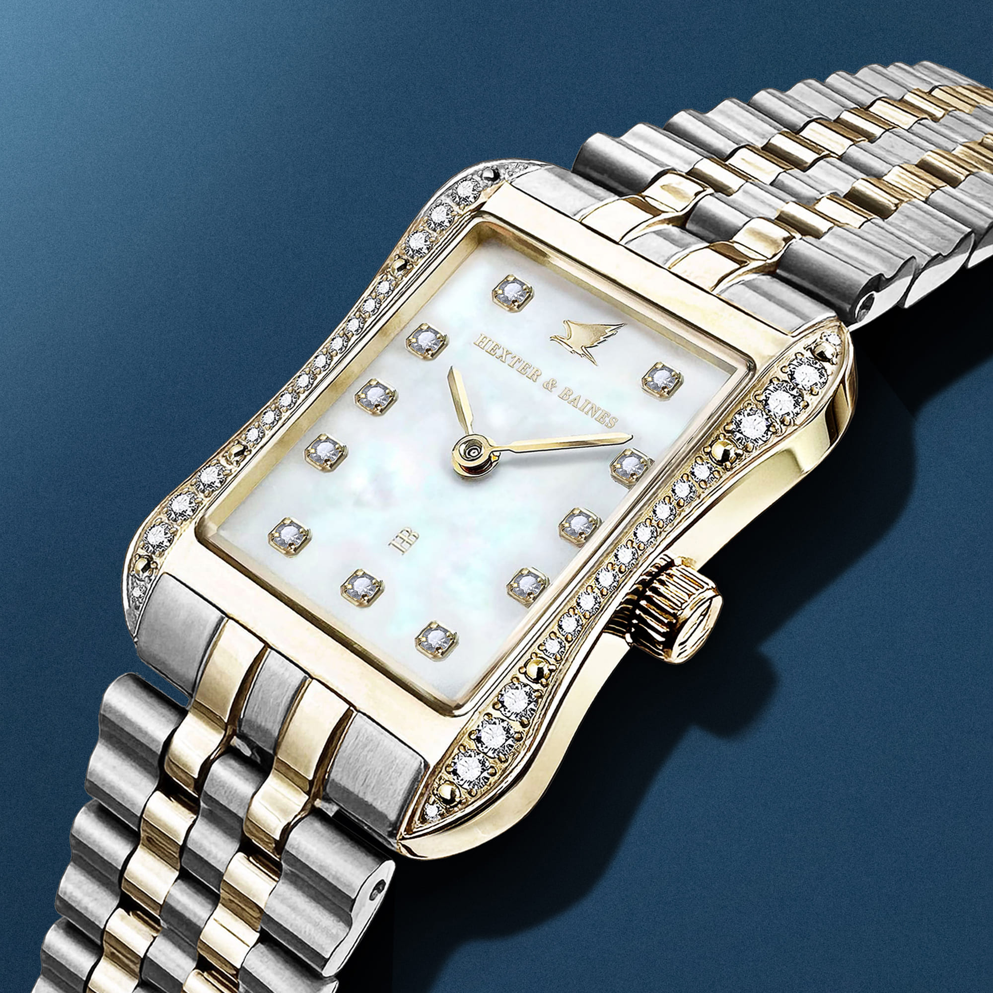 H&B Cronvas Diamond, Pavé, Gold & Silver, Pearl - 2