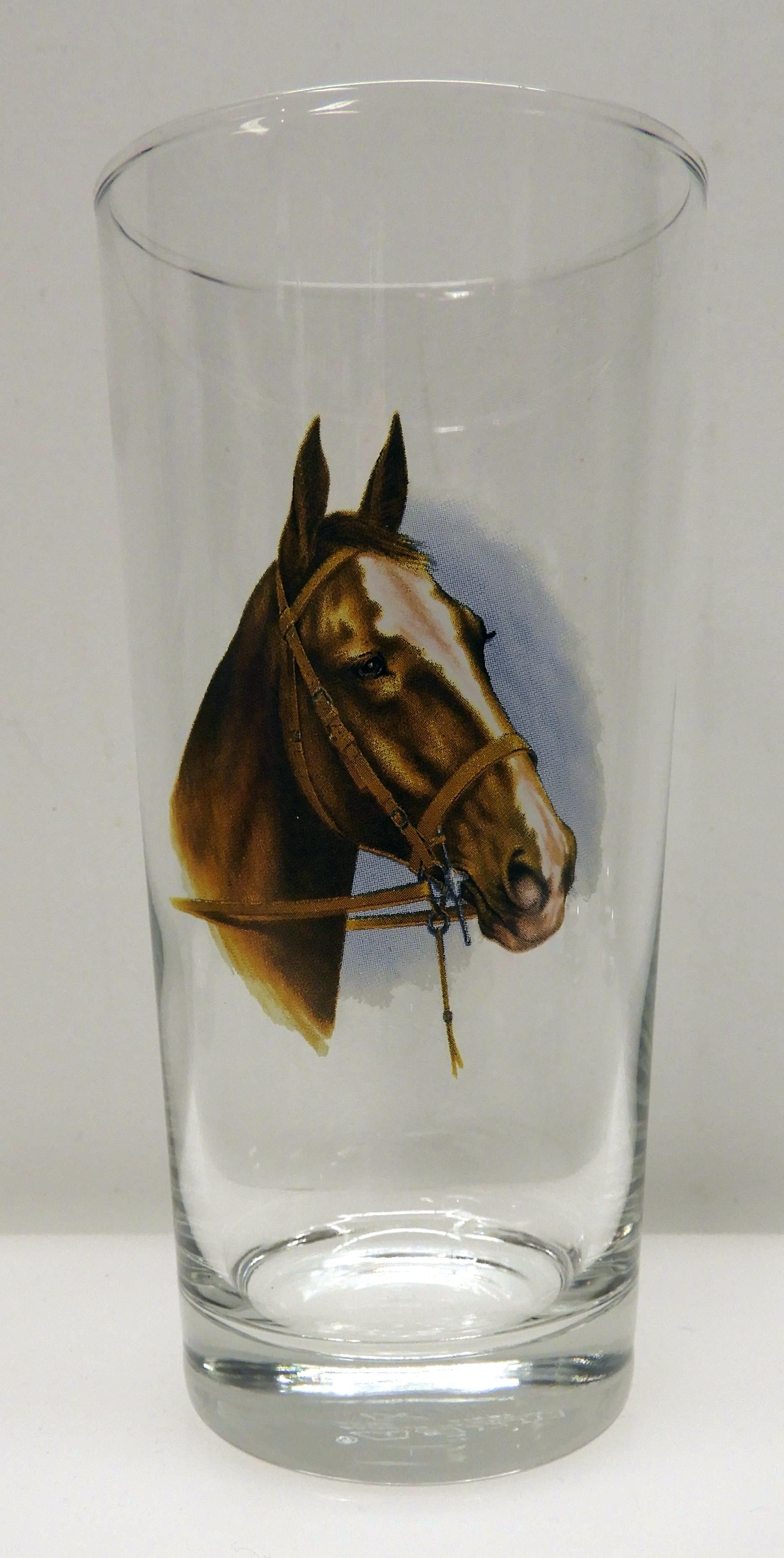 4 st. glas med hästar 40 cl - 4