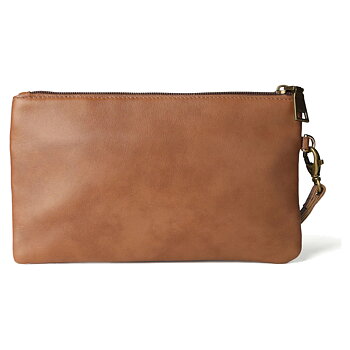 Clutch Bag Leather AWST Intl Snaffle Bit Brown