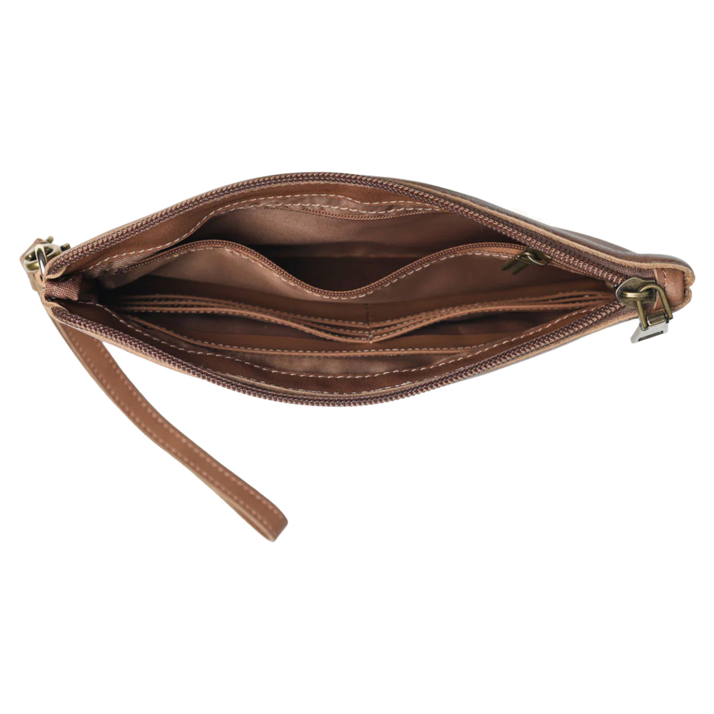 Clutch Bag Leather AWST Intl Snaffle Bit Brown - 3