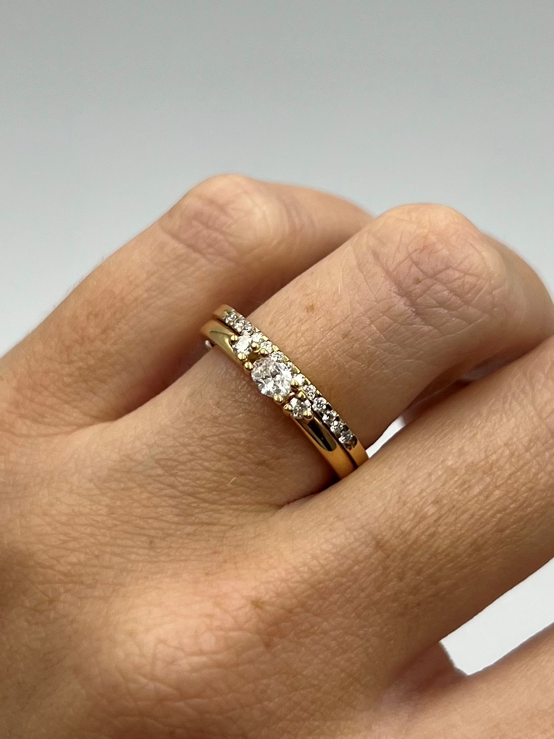 Ring Ellinor handgjord champagnediamanter guld 18 karat  - 3