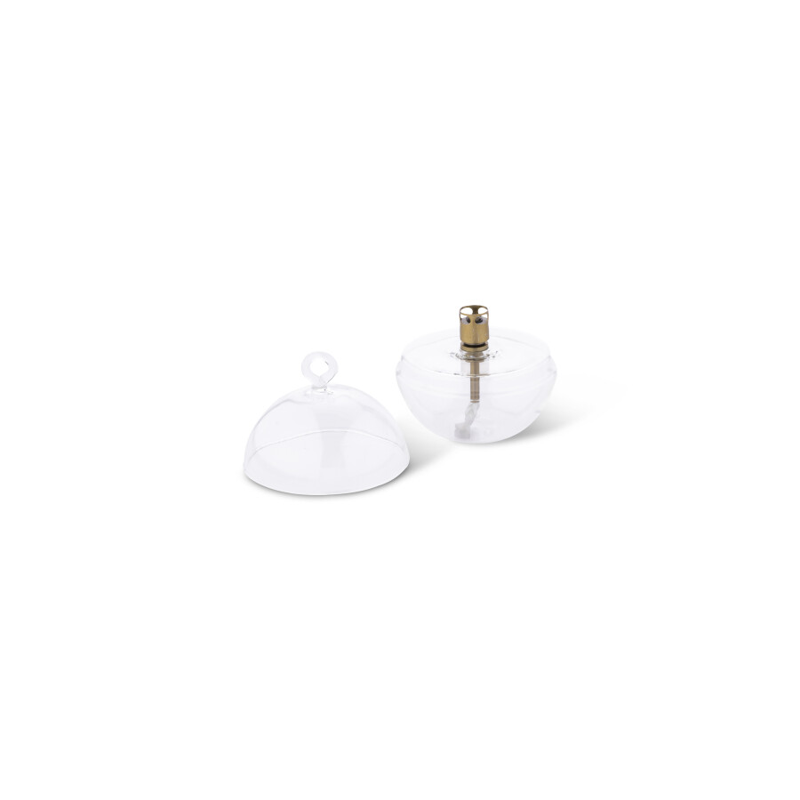 Oil lamp glass - Round with lid - Ø9 cm - 2