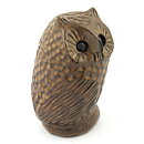 Bengt Wall (1960s) Brown Owl with Relief Decor 12 cm (2)