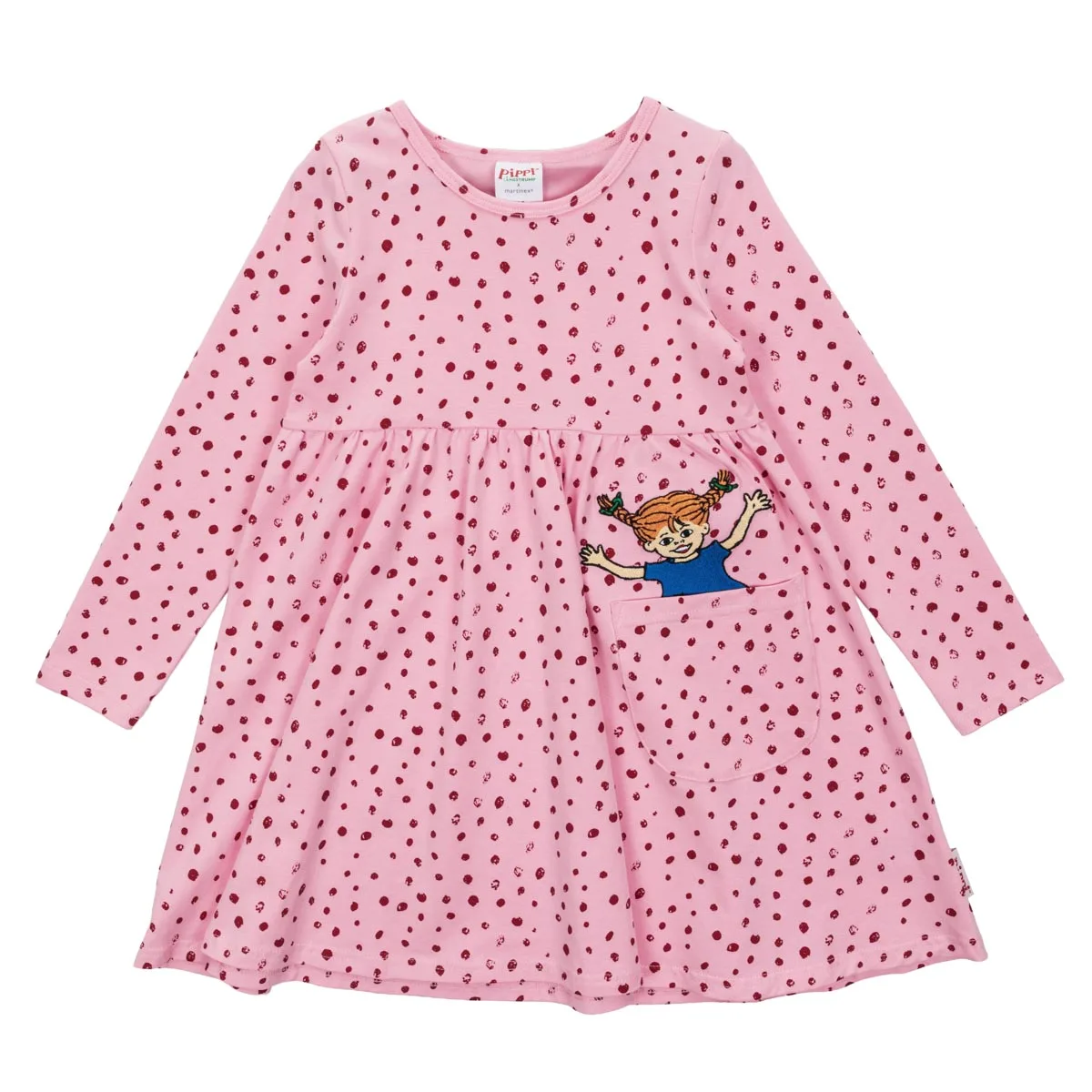 Pippi Longstocking Speckle Dress Pink size 92