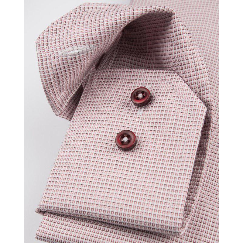 Skjorta +8 cm extra lång ärm och pink micromönster Oscar Of Sweden  - 2