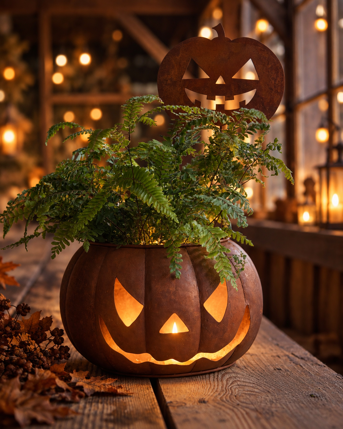 Pumpa Lykta Rost - 25x16 cm