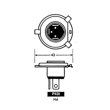 STRÅLKASTARLAMPOR P43T-SOCKEL