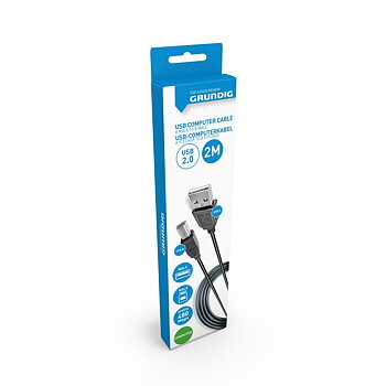USB-A till USB-B 2.0 kabel 2m