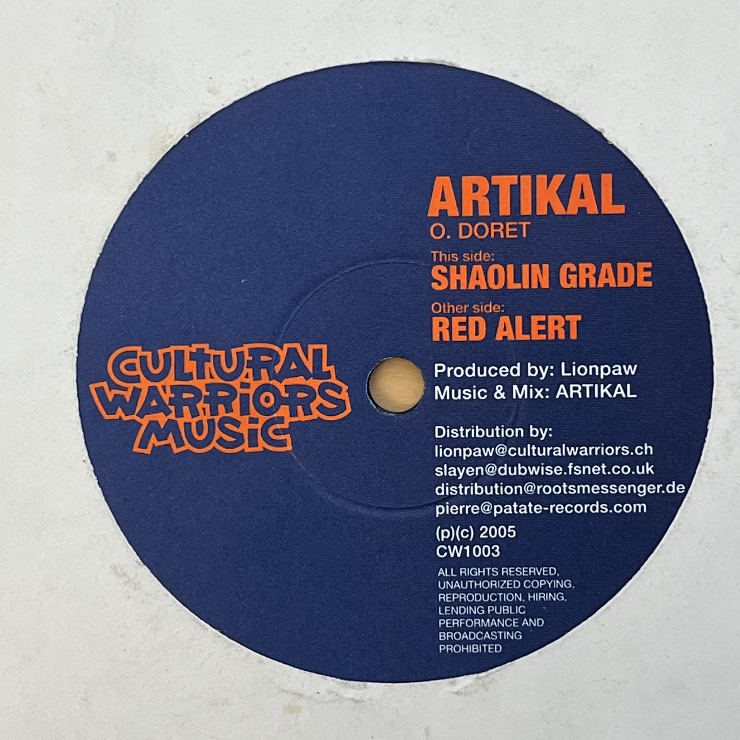 Artikal – Shaolin Grade/Red Alert