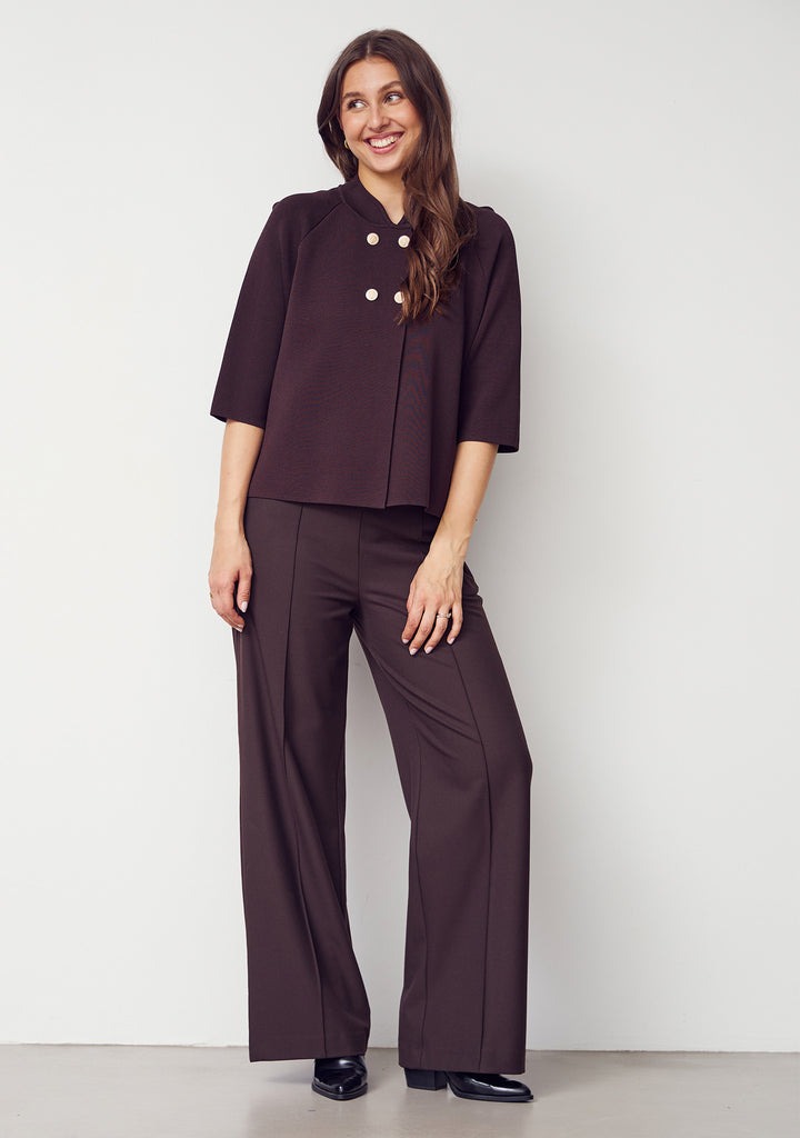 Jena Poncho Blouse - Dark Brown - Isay - 6