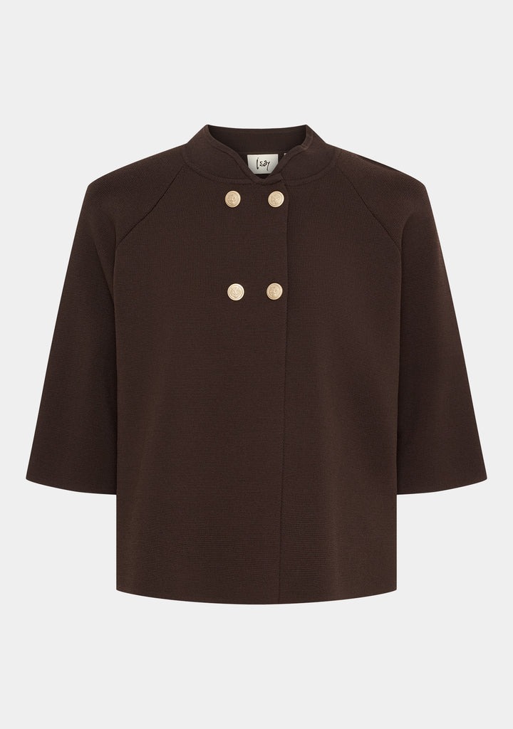 Jena Poncho Blouse - Dark Brown - Isay - 4