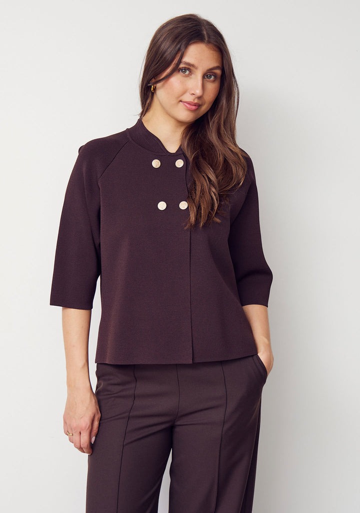Jena Poncho Blouse - Dark Brown - Isay