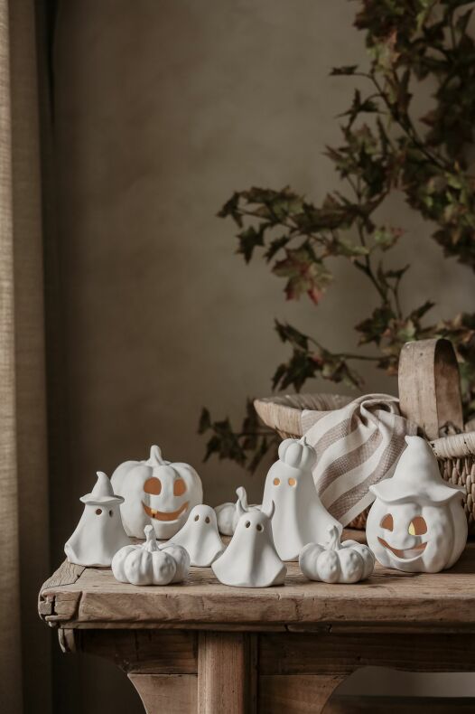 Majas Ghost - Spöke med pumpa - Vit - Keramik  - 4