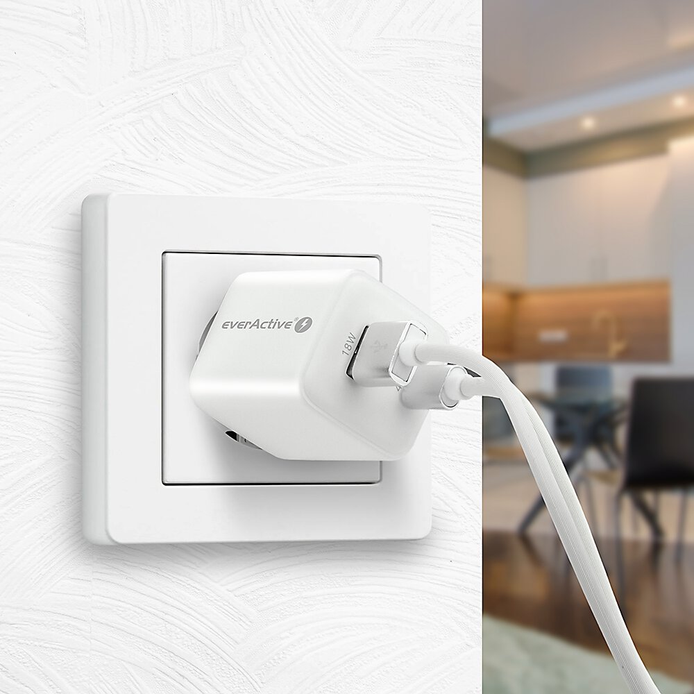 EverActive USB & USB-C PD PPS 45W Charger Socket - 2