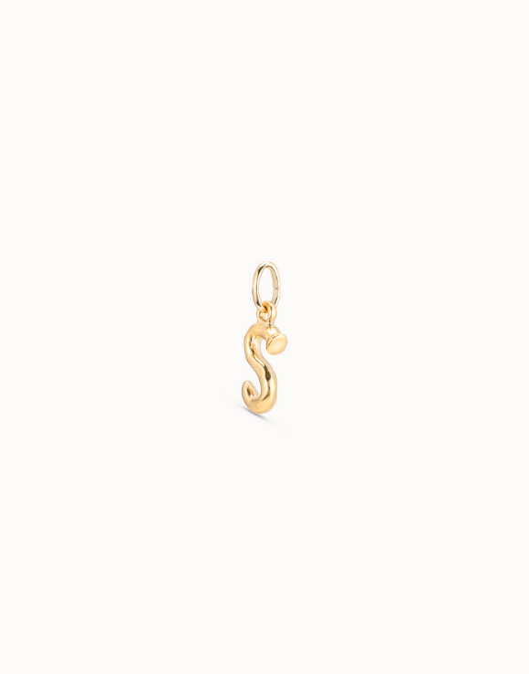 Medium S initial charm Gold