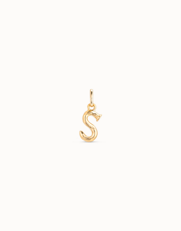 Medium S initial charm Gold