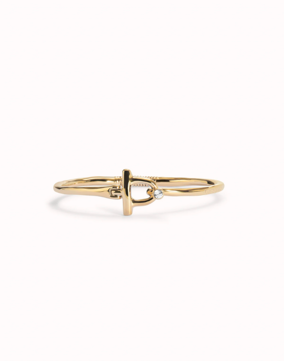 Bangle bracelet with white topaz Gold - 4