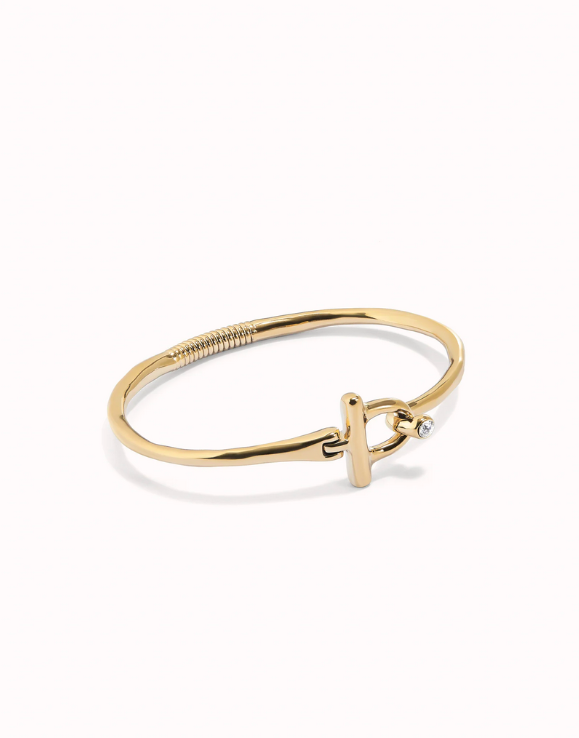 Bangle bracelet with white topaz Gold