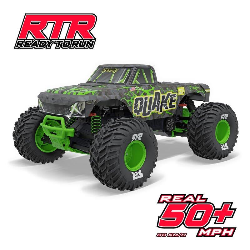 ARRMA 1/10 QUAKE 223S DSC 2WD RTR Brushless Monster Truck, Green - 25