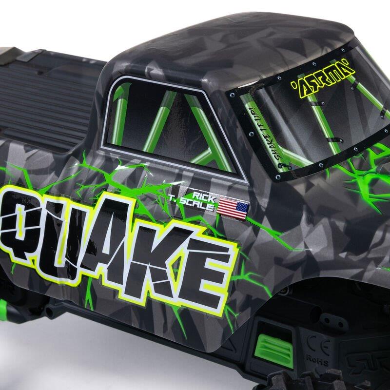ARRMA 1/10 QUAKE 223S DSC 2WD RTR Brushless Monster Truck, Green - 20