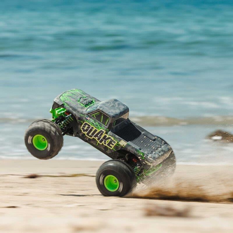 ARRMA 1/10 QUAKE 223S DSC 2WD RTR Brushless Monster Truck, Green
