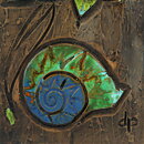 Dagny Petrusson (1950s) Wall Plaque with Snail and Rose Hips Decor 25 cm