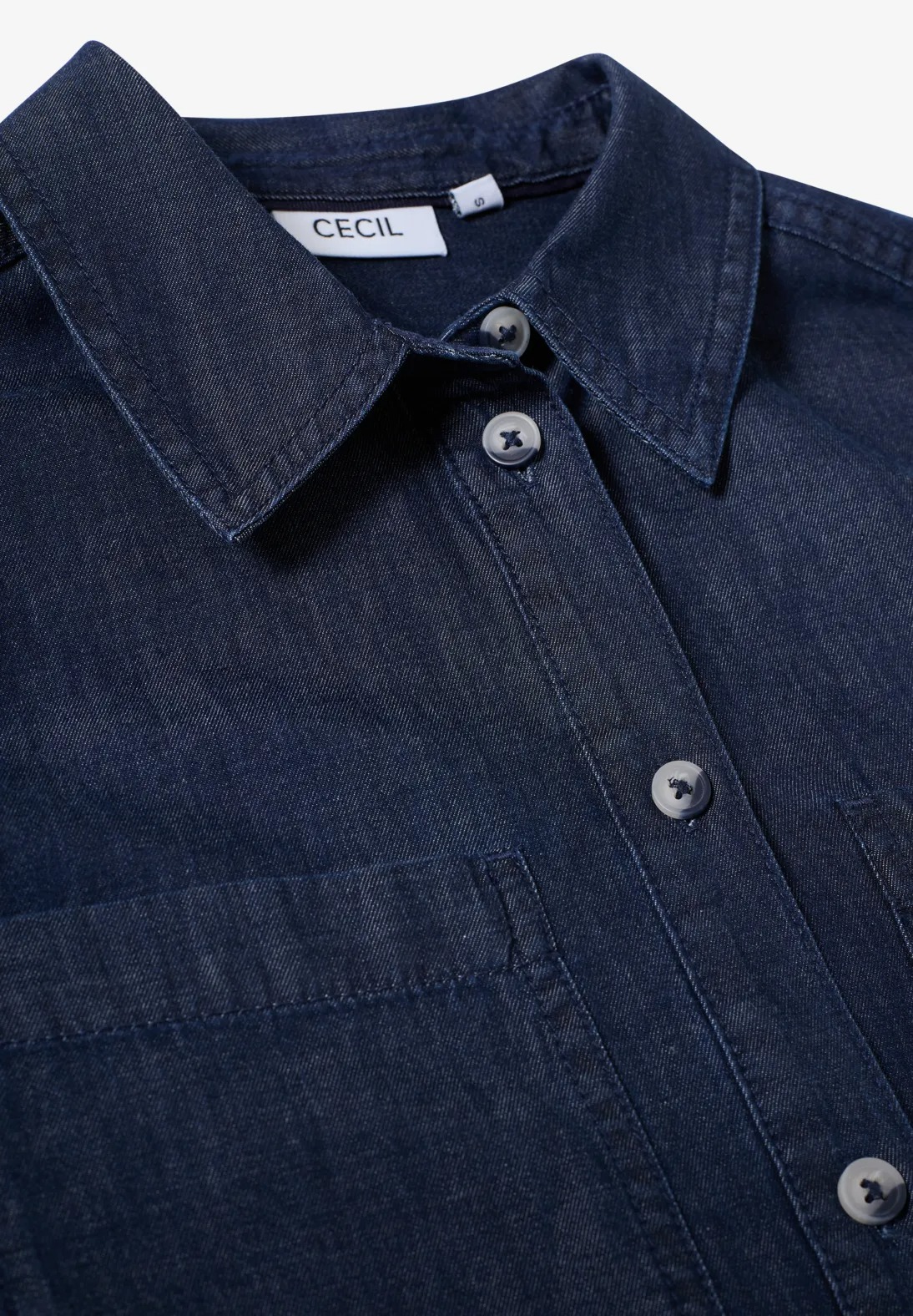 Denim Cotton Look Blouse - Cecil - 5
