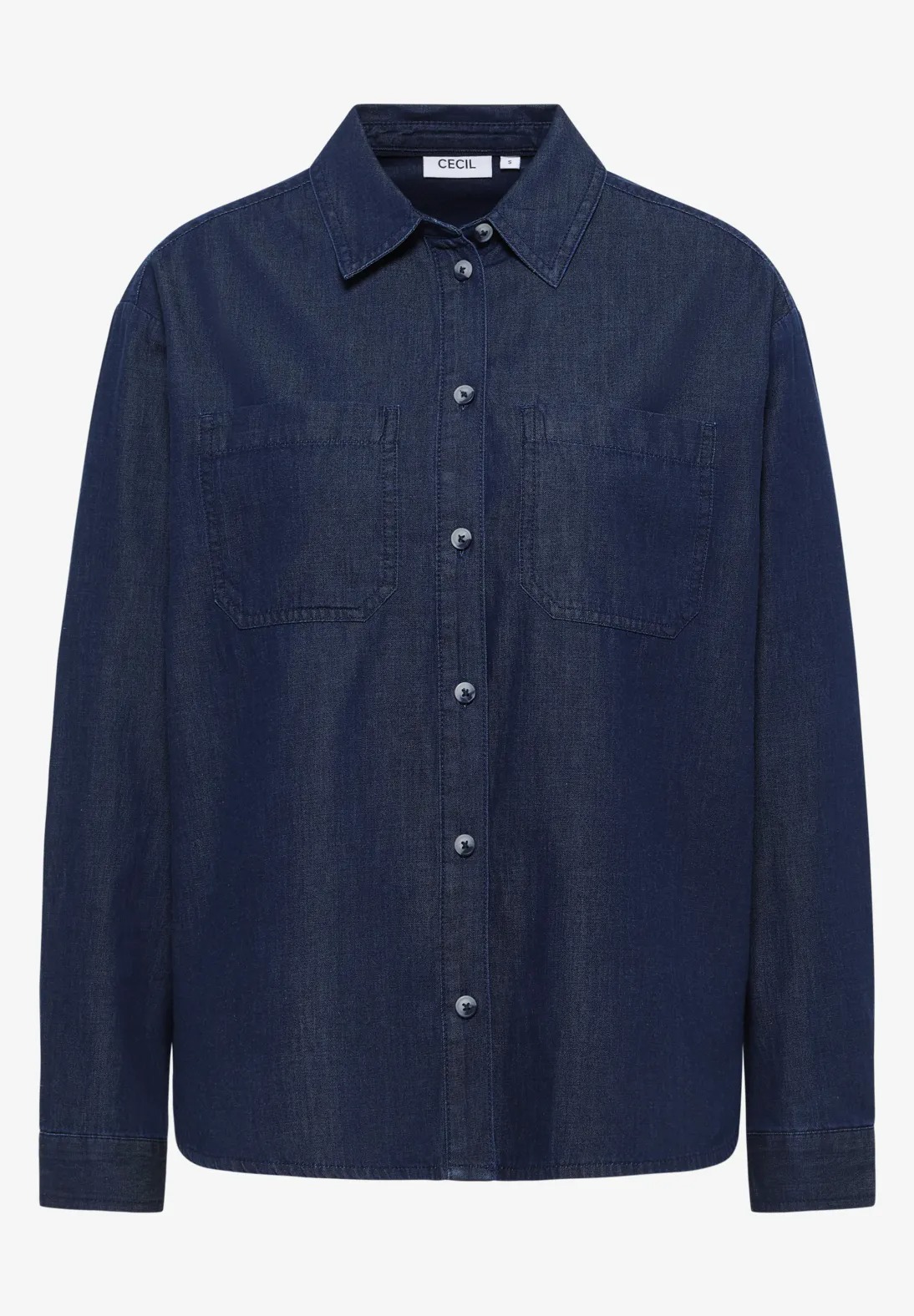 Denim Cotton Look Blouse - Cecil - 4