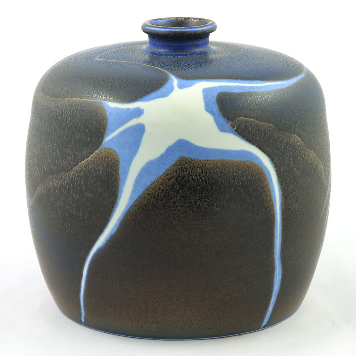 クレス・テル  一点もの  茶/青/白色のベース  20cm  1987年