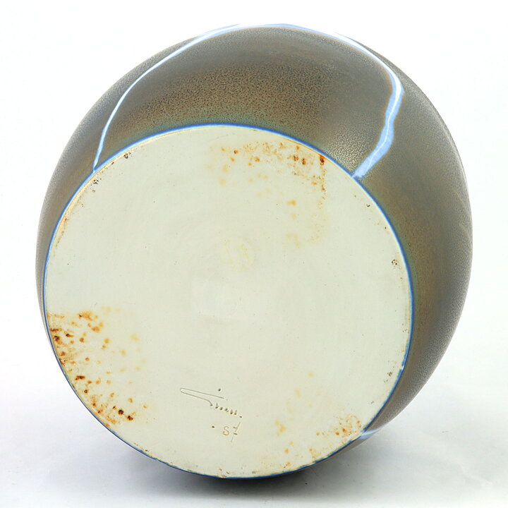 Claes Thell (1987) Majestic Unique Vase with Brown/Blue/White Haresfur Glaze 20 cm