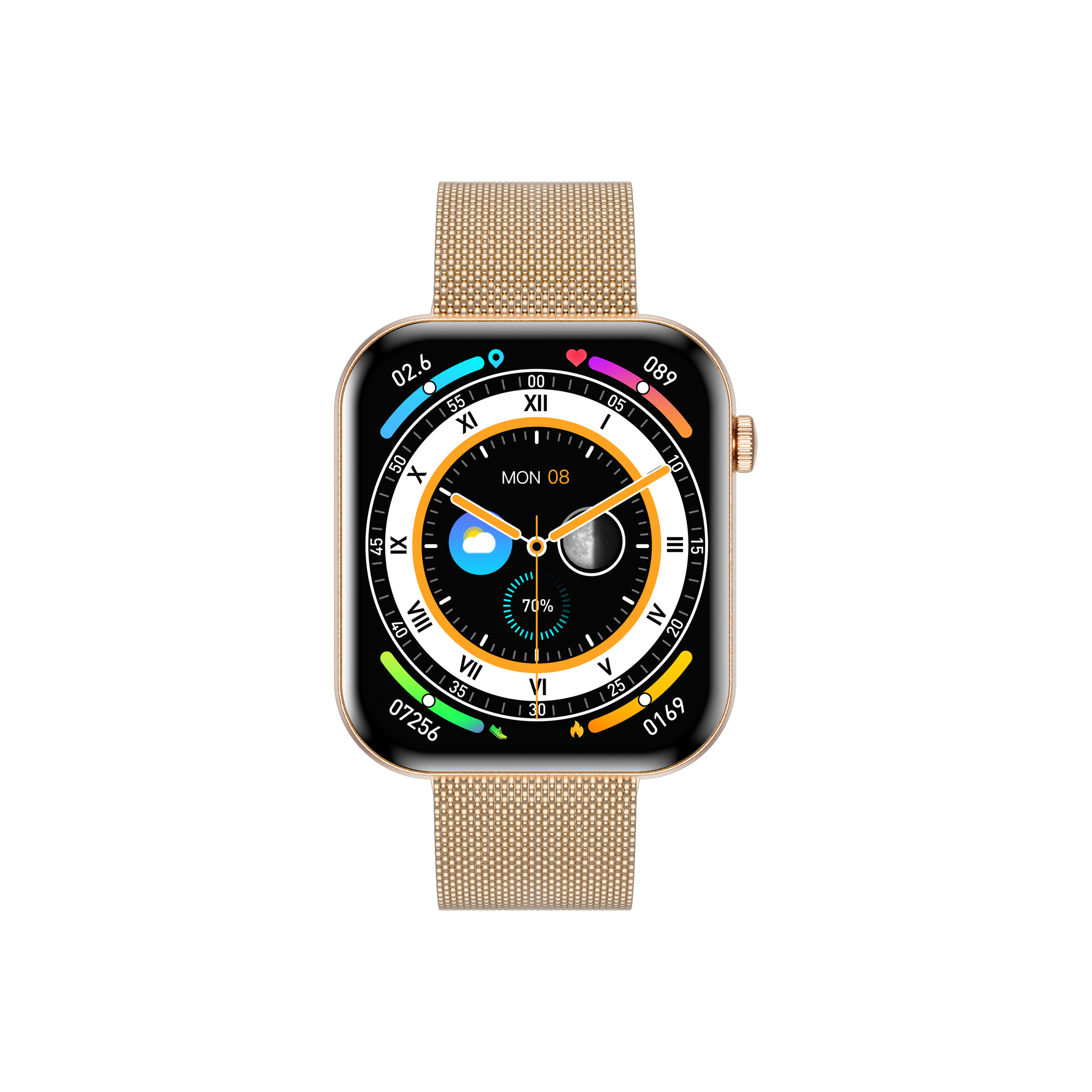 Philippe Palmer Smart Watch LP71 Ultra Thin AMOLED Gold Mesh - 2