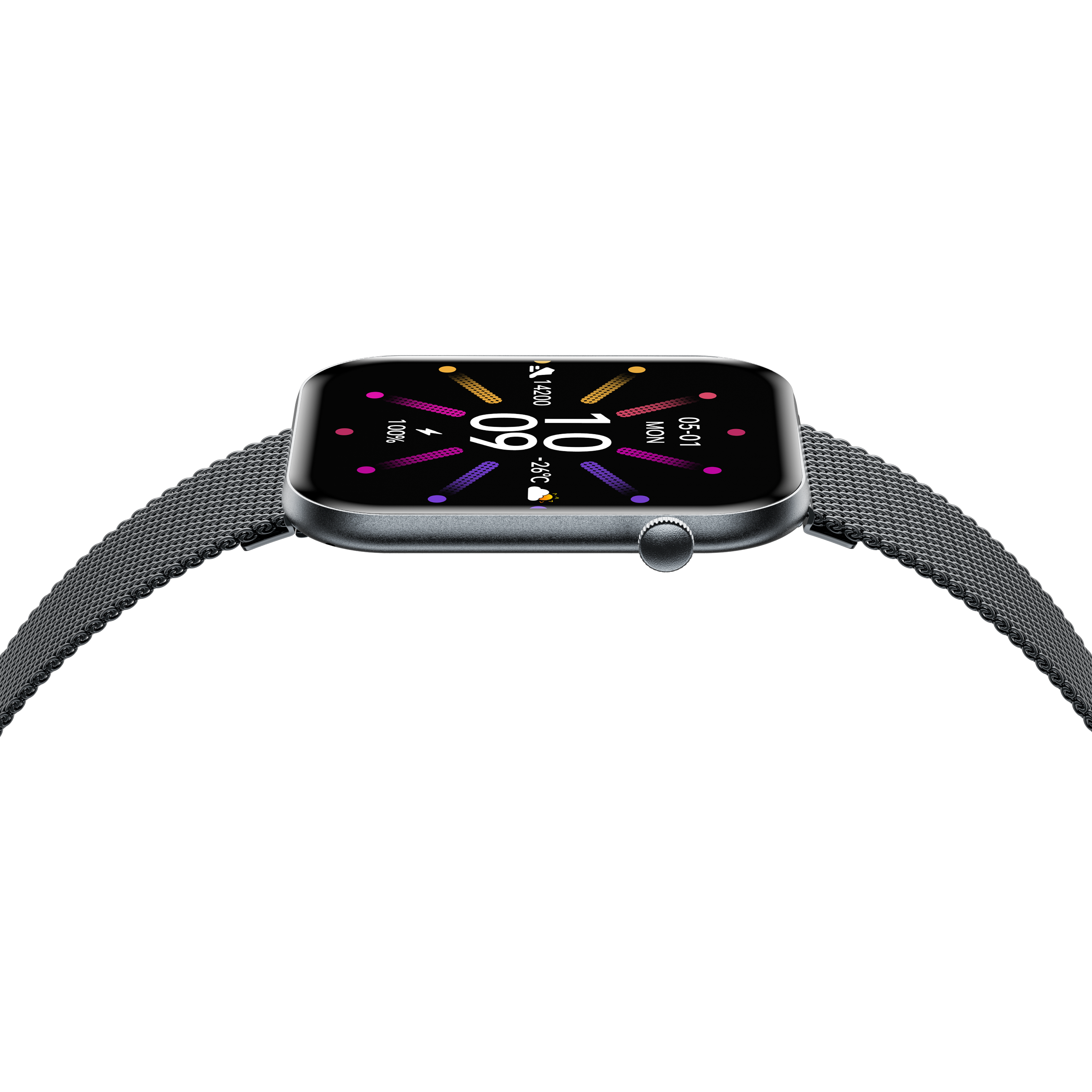 Philippe Palmer Smart Watch LP71 Ultra Thin AMOLED Black Mesh - 5