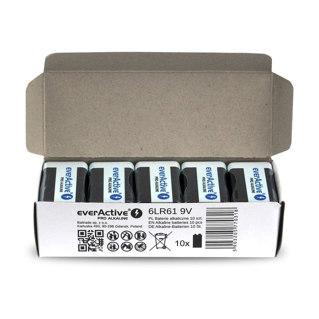 EverActive PRO Alcaline 9V Battery (10-Pack) - 2