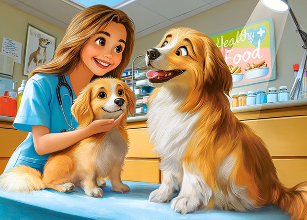 Dogs at the Vet, puslespil med 120 brikker (B-13616-1)